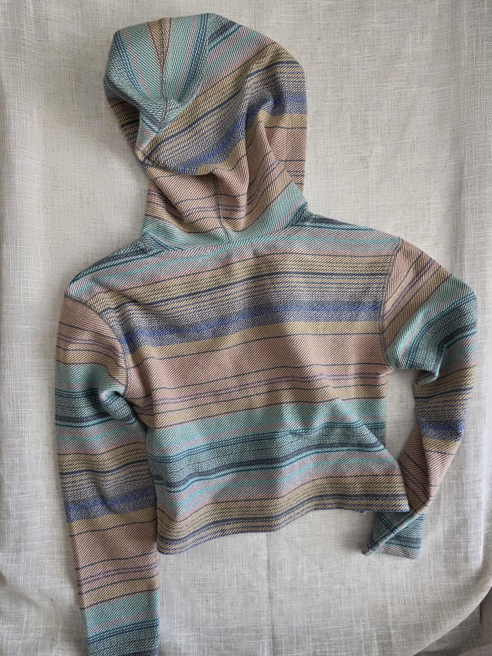 O'Neill Girls Hoodie‎ Beach Pullover Striped Cropped Pastel Earth Tones Size S